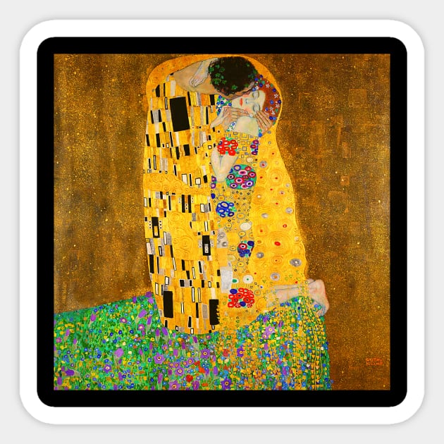 Gustav Klimt The kiss famous art painting Sticker by CONCEPTDVS